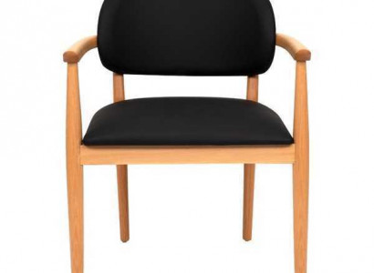 Černé křeslo designu jídelní židle Luxus jednosedadlo nábytek z dubu.
